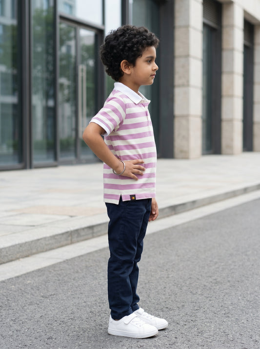 Boys stripped polo shirt