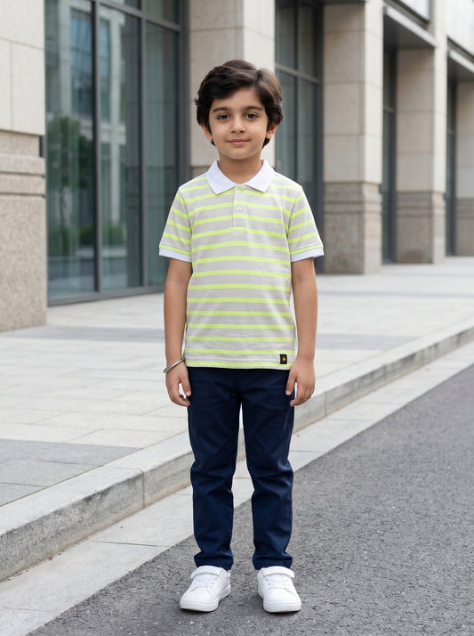 Boys stripped polo shirt
