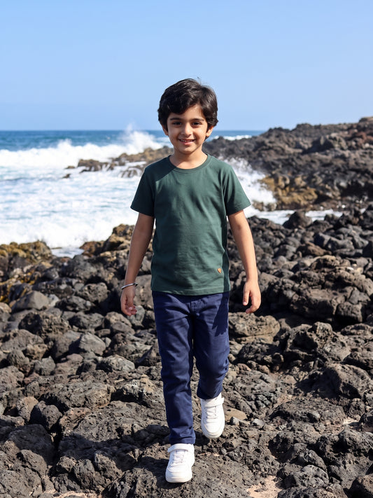 Boys washed plain t-shirt
