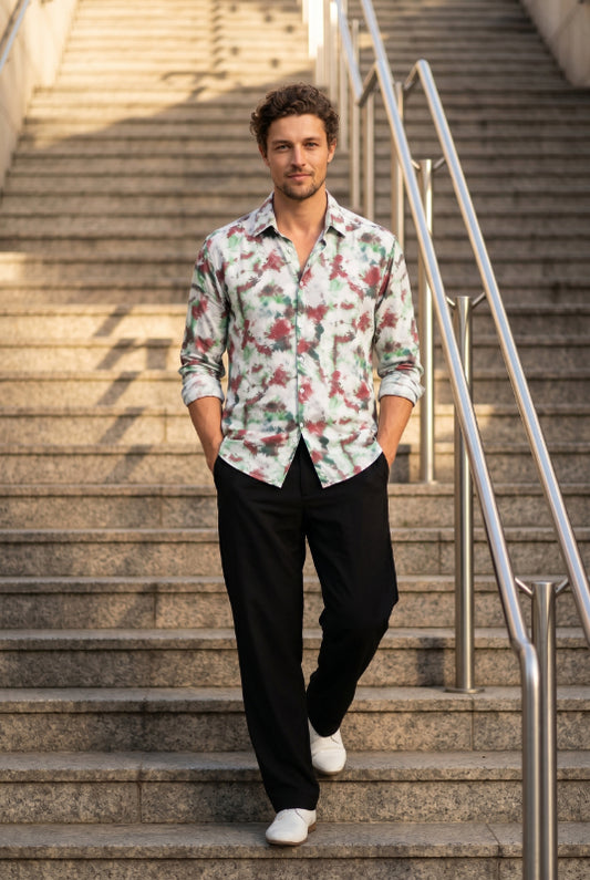 Off-White Discharge Printed Shirt for Men