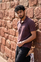 Pastel Dusty Acid Washed Polo T-shirt for Men