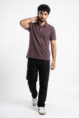 Pastel Dusty Acid Washed Polo T-shirt for Men