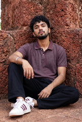 Pastel Dusty Acid Washed Polo T-shirt for Men