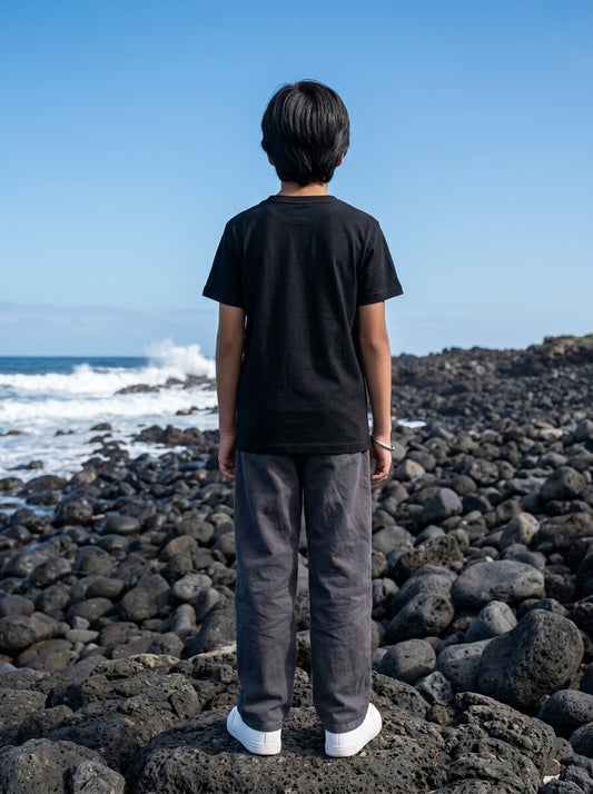 Black Washed T-Shirt for Kids