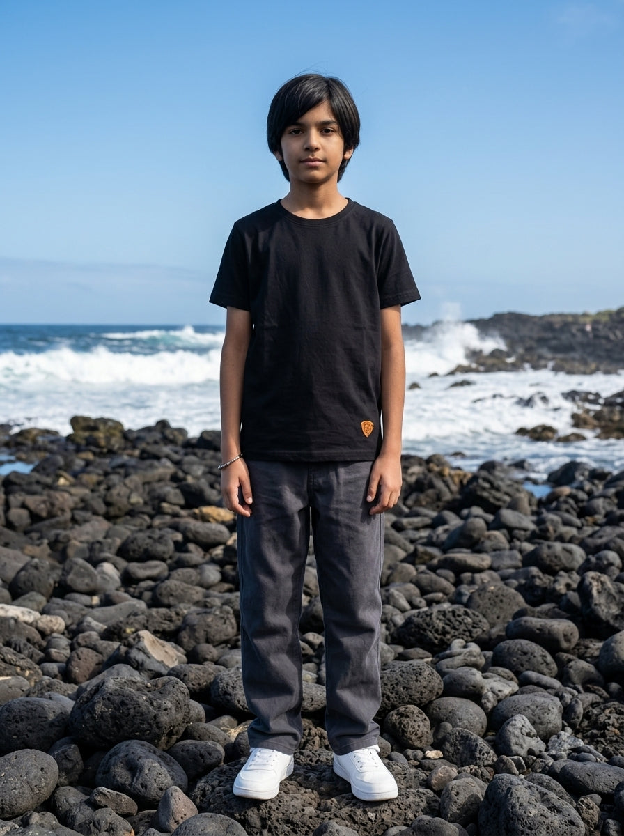 Black Washed T-Shirt for Kids