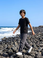 Black Washed T-Shirt for Kids