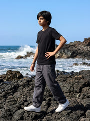 Black Washed T-Shirt for Kids