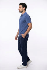 Light Blue Acid Washed Polo T-shirt for Men