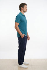 Dark Olive Acid Washed Polo T-shirt for Men