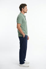 Khaki Acid Washed Polo T-shirt for Men
