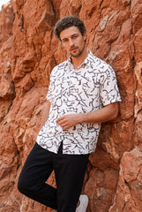 Off-White Discharge Short Sleeve Shirt for Men
