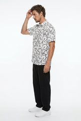 Off-White Discharge Short Sleeve Shirt for Men