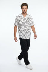 Off-White Discharge Short Sleeve Shirt for Men