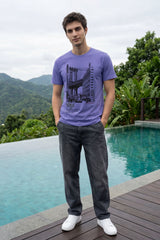 Purple Chest Printed T-Shirt for Men
