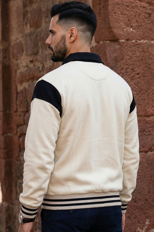 Ecru Rugby Polo Sweatshirt for Men