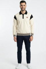 Ecru Rugby Polo Sweatshirt for Men