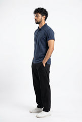 Indigo Navy Acid Washed Polo T-shirt for Men
