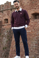 Maroon Rugby Polo Sweatshirt for Men