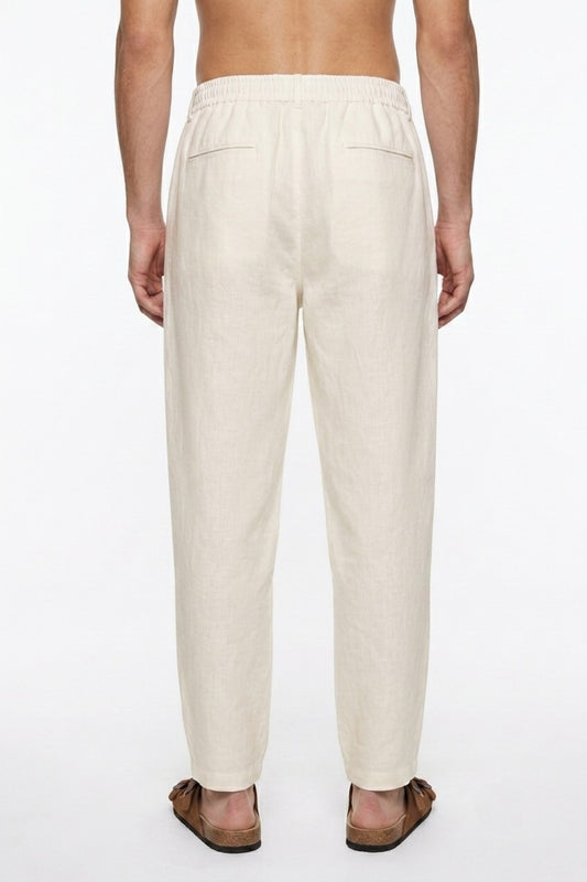 Natural white Relaxed Lenin Trousers