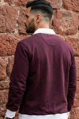 Maroon Rugby Polo Sweatshirt for Men