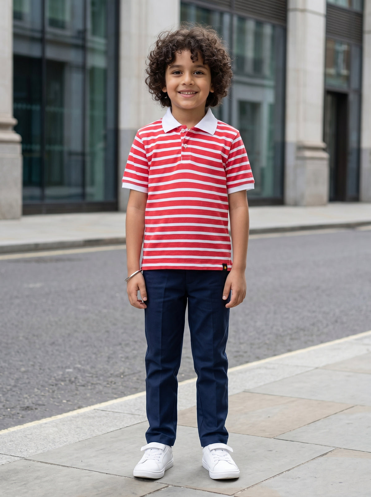 Boys stripped polo shirt