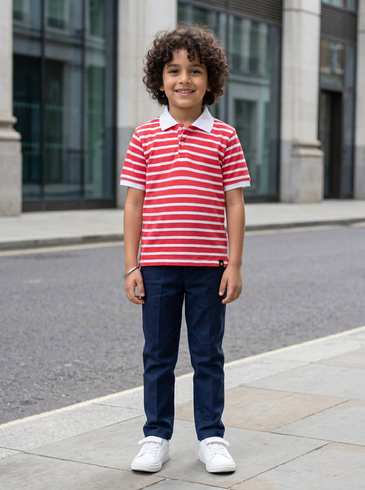 Boys stripped polo shirt