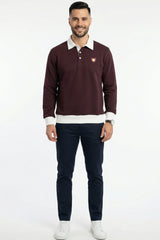 Maroon Rugby Polo Sweatshirt for Men