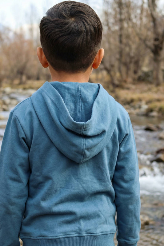 Blue Printed Hoodie for Kids