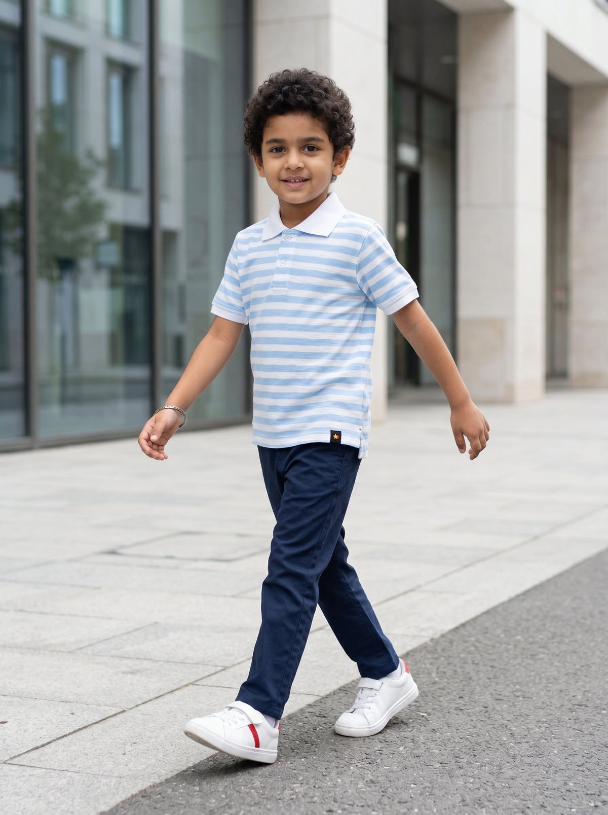 Boys stripped polo shirt