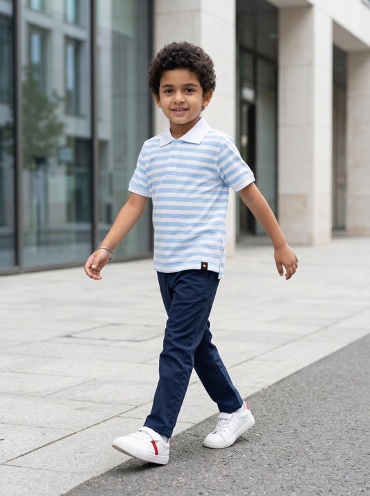 Boys stripped polo shirt