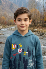 Blue Printed Hoodie for Kids