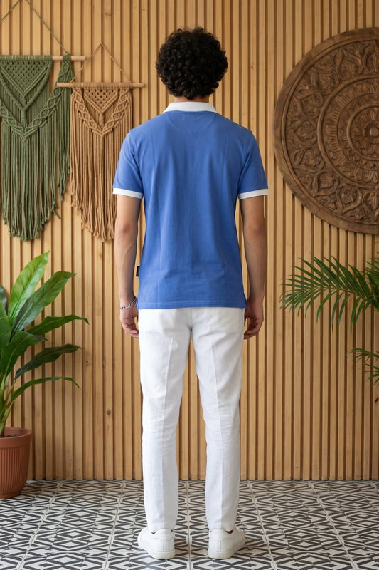 Light Purple Solid Polo T-Shirt for Men