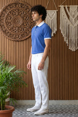 Light Purple Solid Polo T-Shirt for Men