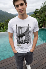 White Chest Printed T-Shirt for Men