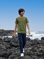 Boys washed plain t-shirt