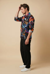 Black Waves Printed Shirt for Men