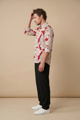Red Rose Paisley Printed T-shirt for Men