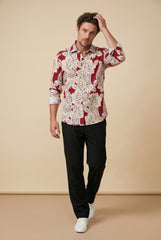 Red Rose Paisley Printed T-shirt for Men