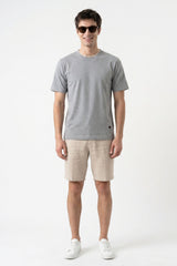 Grey Melange Solid T-Shirt for Men
