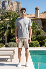 Grey Melange Solid T-Shirt for Men
