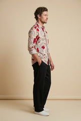 Red Rose Paisley Printed T-shirt for Men