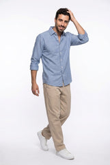 Blue Chambray Shirt for Men