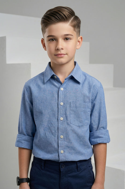 Blue Chambray Shirt for Kids