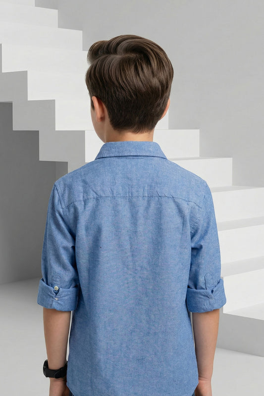 Blue Chambray Shirt for Kids