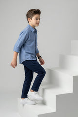 Blue Chambray Shirt for Kids
