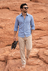 Blue Chambray Shirt for Men