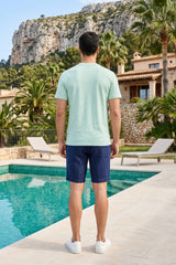 Sea Green Solid T-Shirt for Men