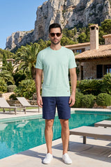 Sea Green Solid T-Shirt for Men