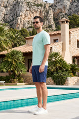 Sea Green Solid T-Shirt for Men