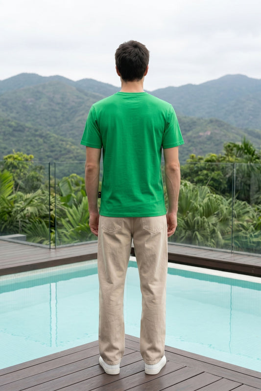 Green Chest Printed T-Shirt for Men